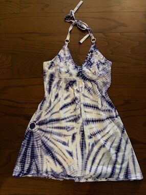 VS Purple and White Tie-Dye Halter Coverup/Dress